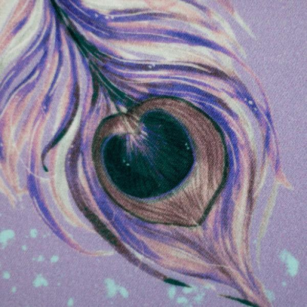 Viskose Feathers Rosa/Lila auf Flieder von Christiane Zielinski by Swafing
